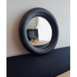 Miroir de sorcière peau de serpent noir ø19 (Taille S)