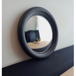 Miroir de sorcière peau de serpent noir ø24 (Taille M)