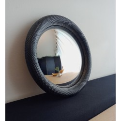 Miroir de sorcière peau de serpent noir ø24 (Taille M)