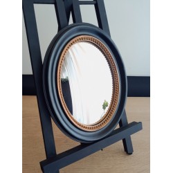 Miroir de sorcière ovale style Napoléon noir et or (Taille S)