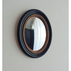 Miroir de sorcière ovale style Napoléon noir et or (Taille S)