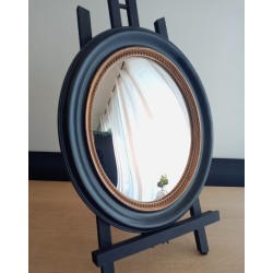 Miroir de sorcière ovale style Napoléon noir et or (Taille L)