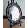 Miroir de sorcière ovale style Napoléon noir et or (Taille L)