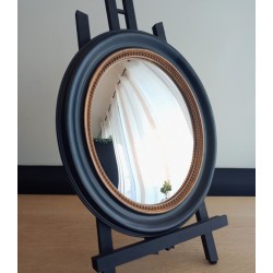 Miroir de sorcière ovale style Napoléon noir et or (Taille L)