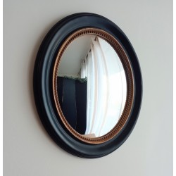 Miroir de sorcière ovale style Napoléon noir et or (Taille L)