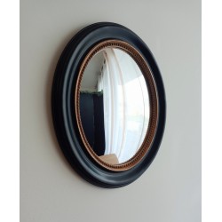 Miroir de sorcière ovale style Napoléon noir et or (Taille L)