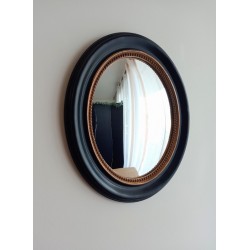 Miroir de sorcière ovale style Napoléon noir et or (Taille L)