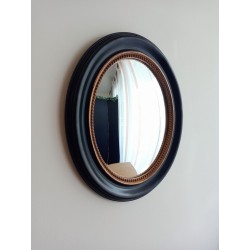 Miroir de sorcière ovale style Napoléon noir et or (Taille L)