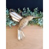 Décoration colibri miroir bord or