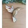 Décoration colibri miroir bord or