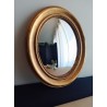 Miroir de sorcière ovale bord perlé or antique (Taille L)