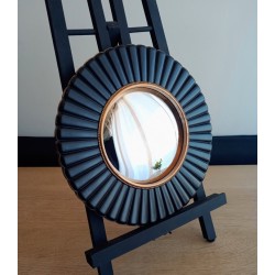 Miroir de sorcière rond fleur noir et or ø26 (taille L)