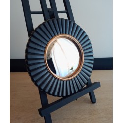 Miroir de sorcière rond fleur noir et or ø26 (taille L)