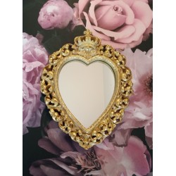 Miroir ex voto coeur couronne or