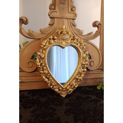 Miroir ex voto coeur couronne or