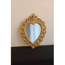 Miroir ex voto coeur couronne or