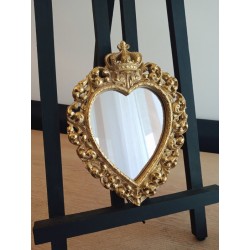 Miroir ex voto coeur couronne or