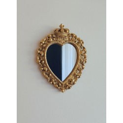 Miroir ex voto coeur couronne or