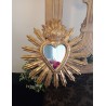 Miroir ex voto à rayons doré 28cm