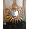 Miroir ex voto à rayons doré 28cm