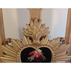 Miroir ex voto coeur style antique 30cm