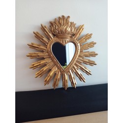 Miroir ex voto à rayons doré 28cm