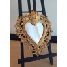 Miroir ex voto coeur style baroque doré 29cm