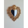 Miroir ex voto coeur style baroque doré 29cm