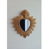 Miroir ex voto coeur soleil doré 30cm - taille S