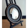 Miroir convexe large bord noir et or taille L