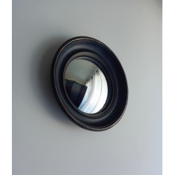 Miroir convexe coupole noir et or