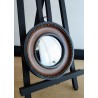 Miroir de sorcière façon gousset noir, marron et or ø18