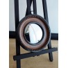 Miroir de sorcière façon gousset noir, marron et or ø18