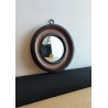 Miroir de sorcière façon gousset noir, marron et or ø18