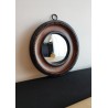 Miroir de sorcière façon gousset noir, marron et or ø18