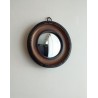 Miroir de sorcière façon gousset noir, marron et or ø18