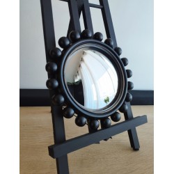 Miroir de sorcière boules noir effet craquelé ø21