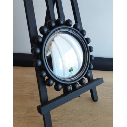 Miroir de sorcière boules noir effet craquelé ø21