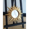 Miroir ex voto soleil étoilé doré ø21