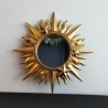 Miroir ex voto soleil étoilé doré ø21