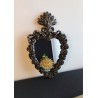 Miroir ex voto noir patine or