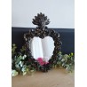 Miroir ex voto noir patine or