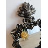 Miroir ex voto noir patine or