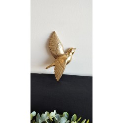 Décoration murale oiseau en vol doré petit modèle