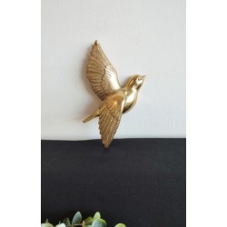 Décoration murale oiseau en vol doré petit modèle