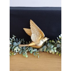 Décoration murale oiseau en vol doré grand modèle