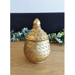 Boîte motif floral teinte or - Grand modèle