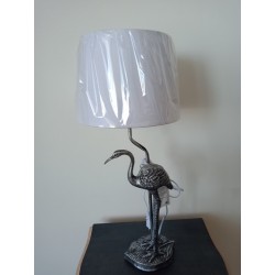 Lampe flamant 58cm argent et blanc