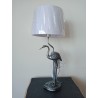 Lampe flamant 58cm argent et blanc