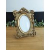 Cadre photo style baroque motifs floraux or effet antique